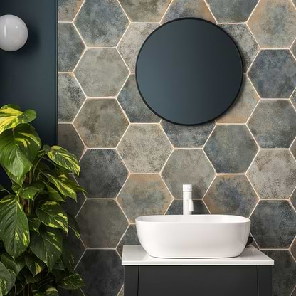 Oken Hexagon Green - Hyperion Tiles