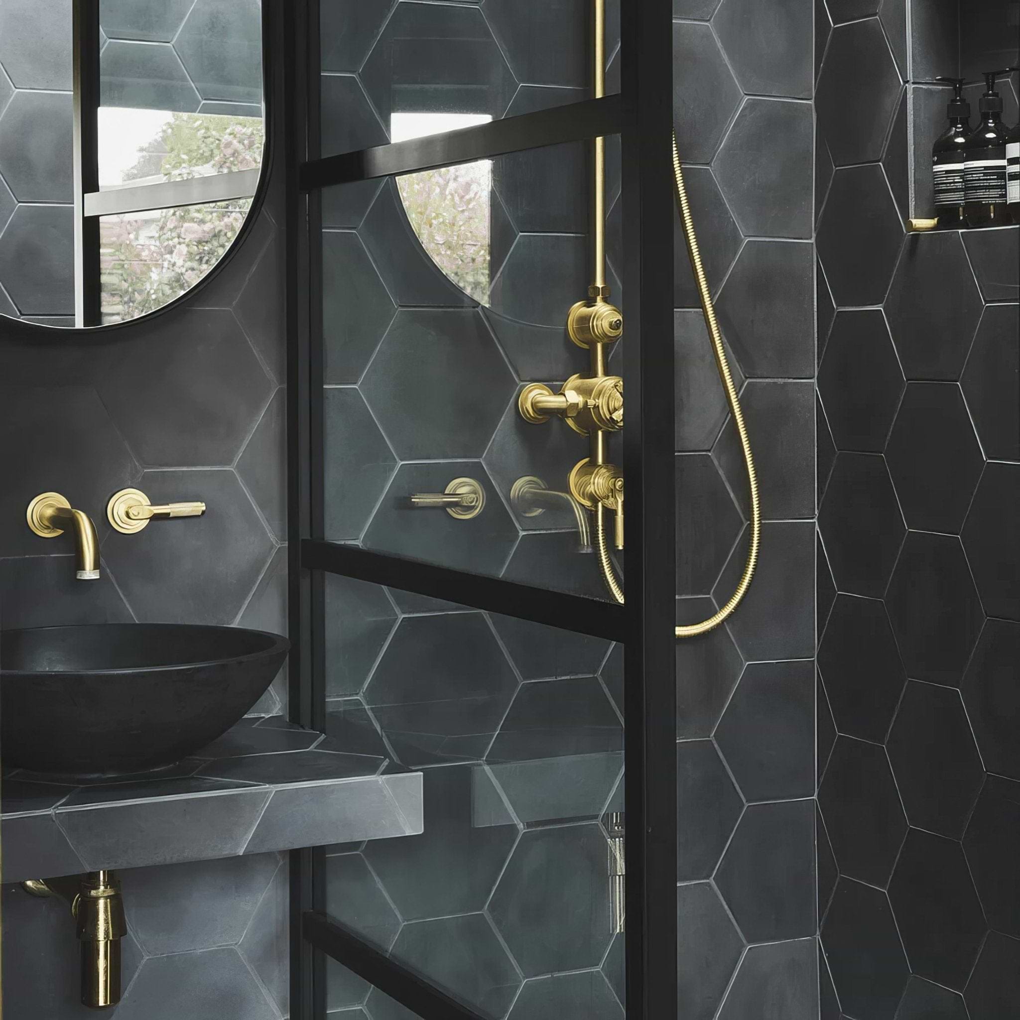 Old Iron Hexagonal Tile - Hyperion Tiles