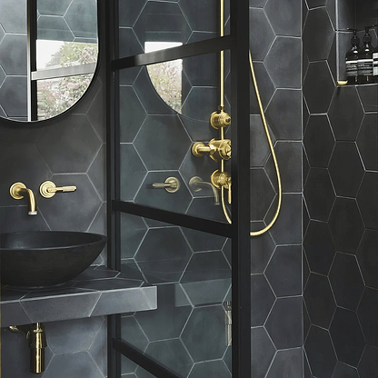 Old Iron Hexagonal Tile - Hyperion Tiles