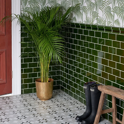 Olive Green Metro Crackle Glaze - Hyperion Tiles