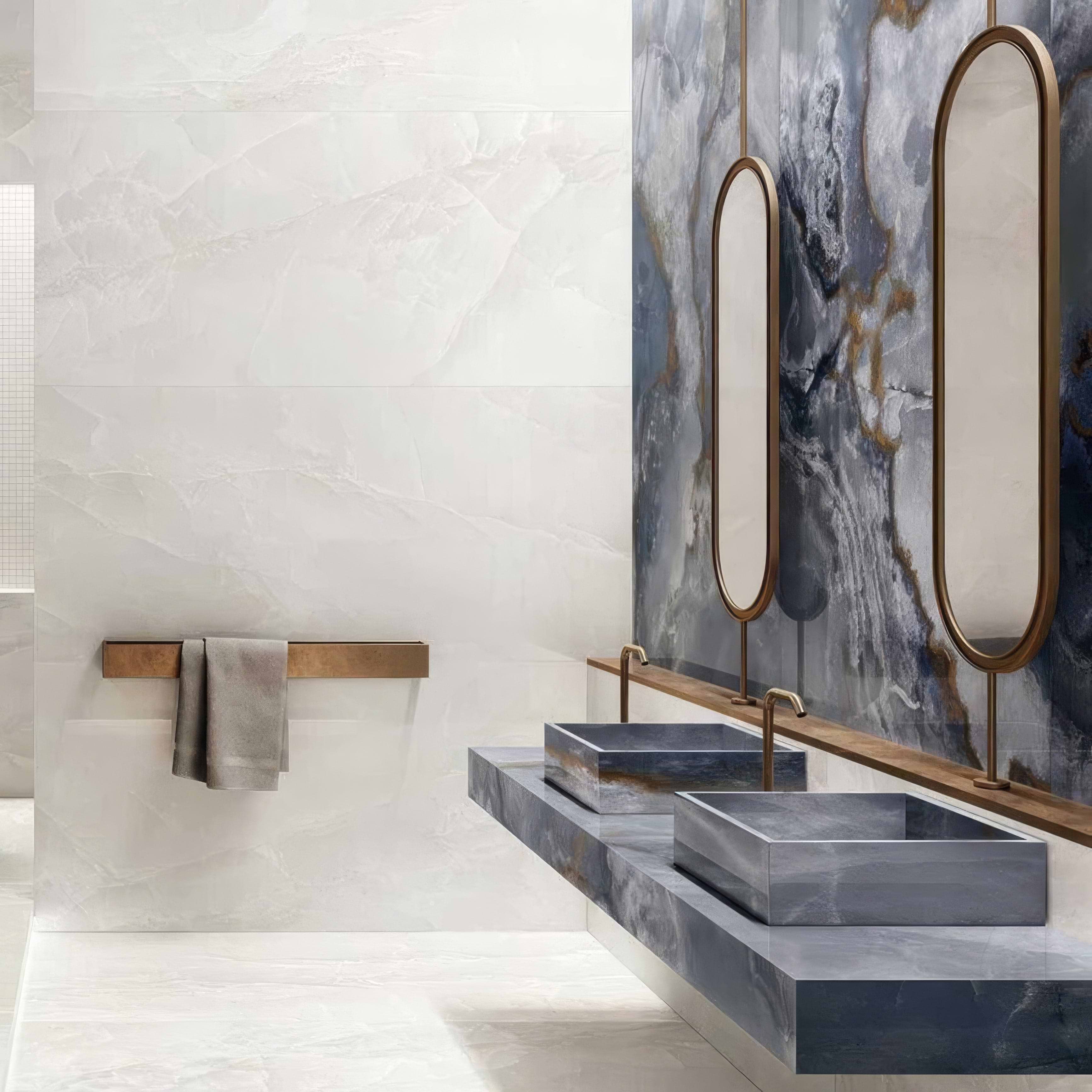 Onyx Blue in Polished and Matt Tiles - Hyperion Tiles