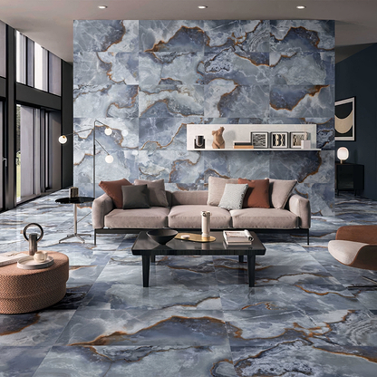 Onyx Blue in Polished and Matt Tiles - Hyperion Tiles
