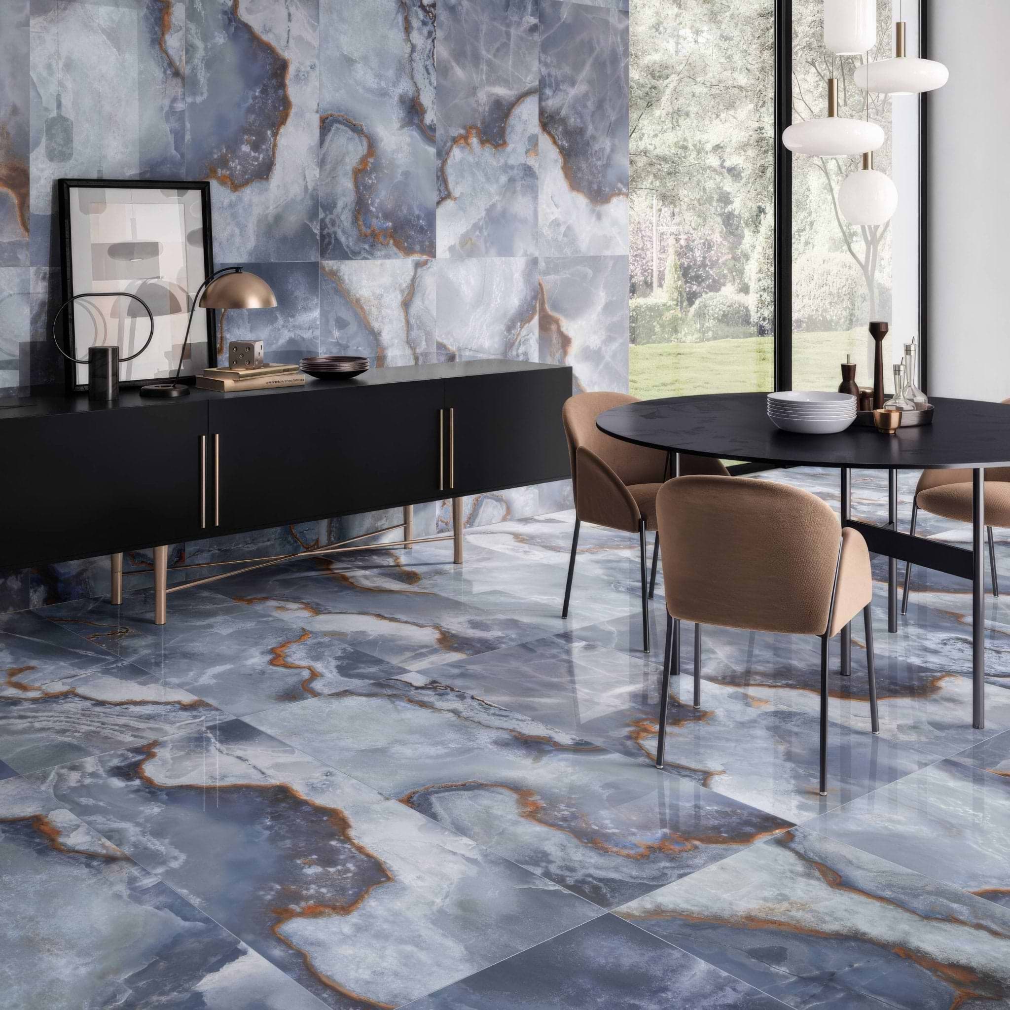 Onyx Blue Matt 60 x 120cm - Hyperion Tiles