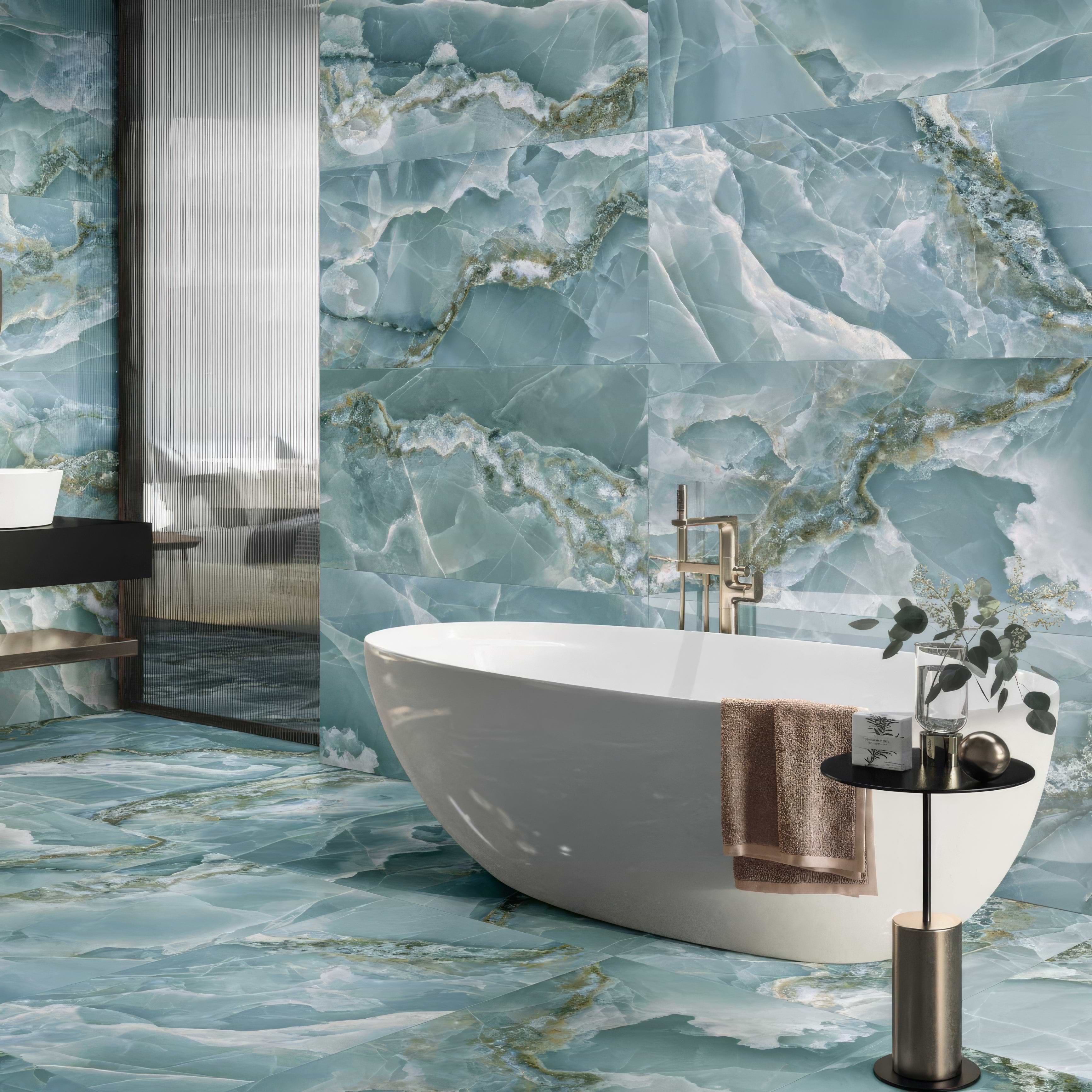 Onyx Green in Polished and Matt Tiles By Hyperion Tiles