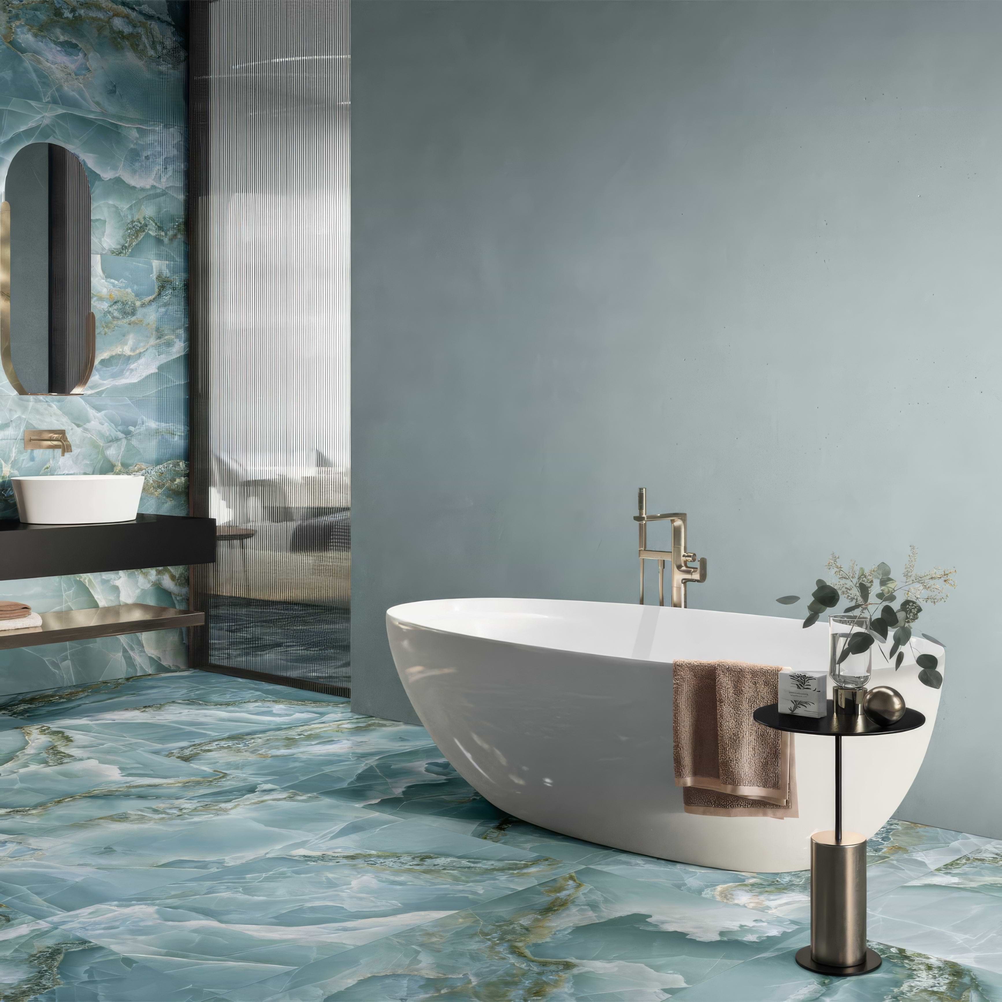Onyx Green in Polished and Matt Tiles By Hyperion Tiles
