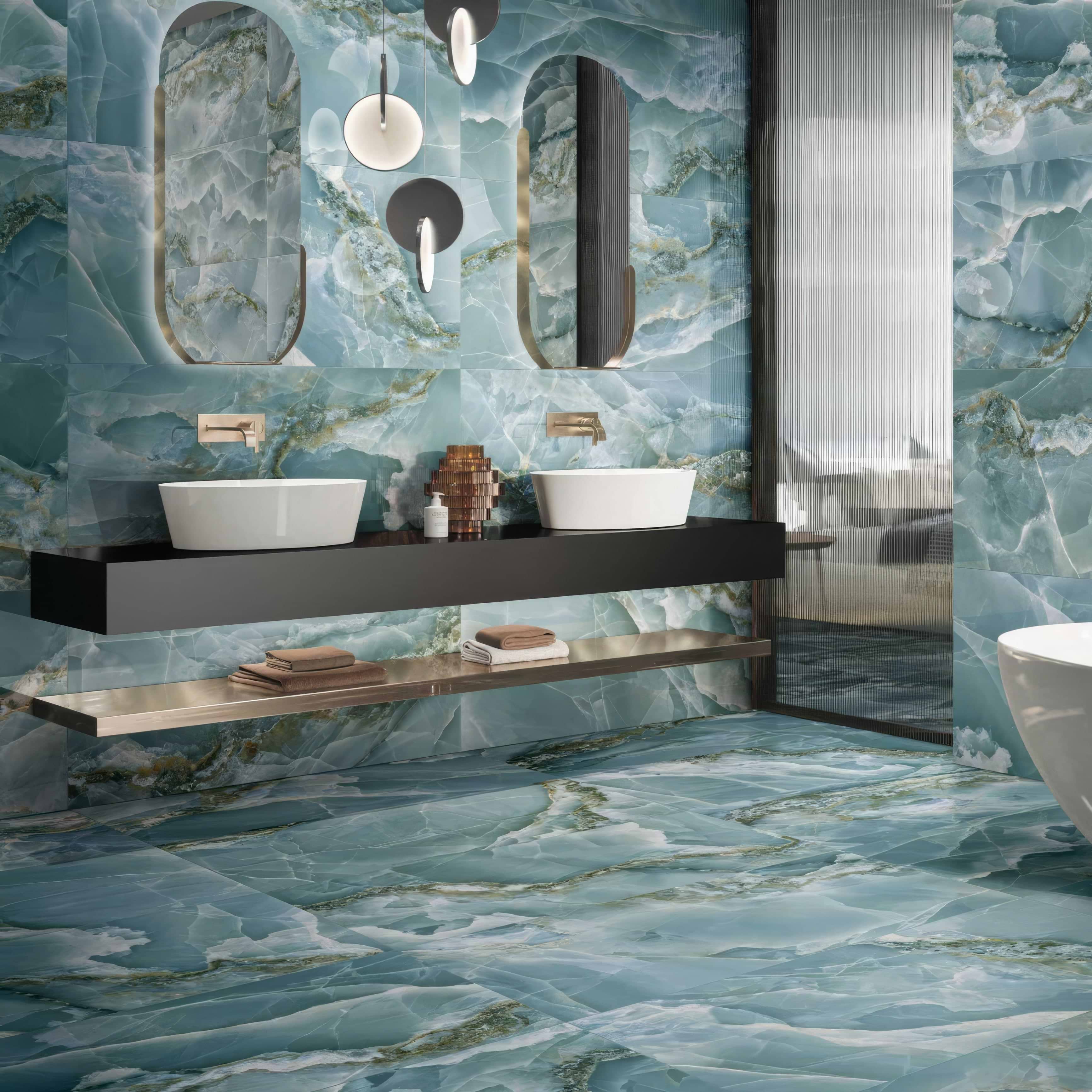 Onyx Green in Polished and Matt Tiles By Hyperion Tiles