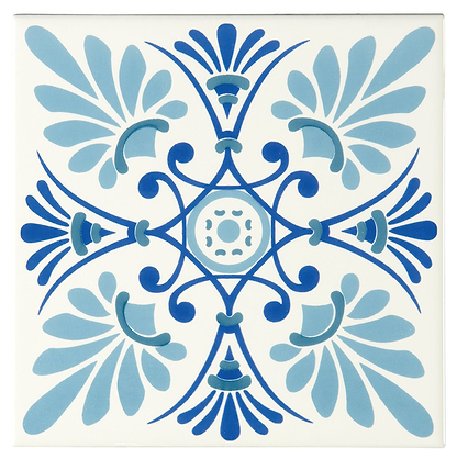 Orléans Blue on Brilliant White - Hyperion Tiles