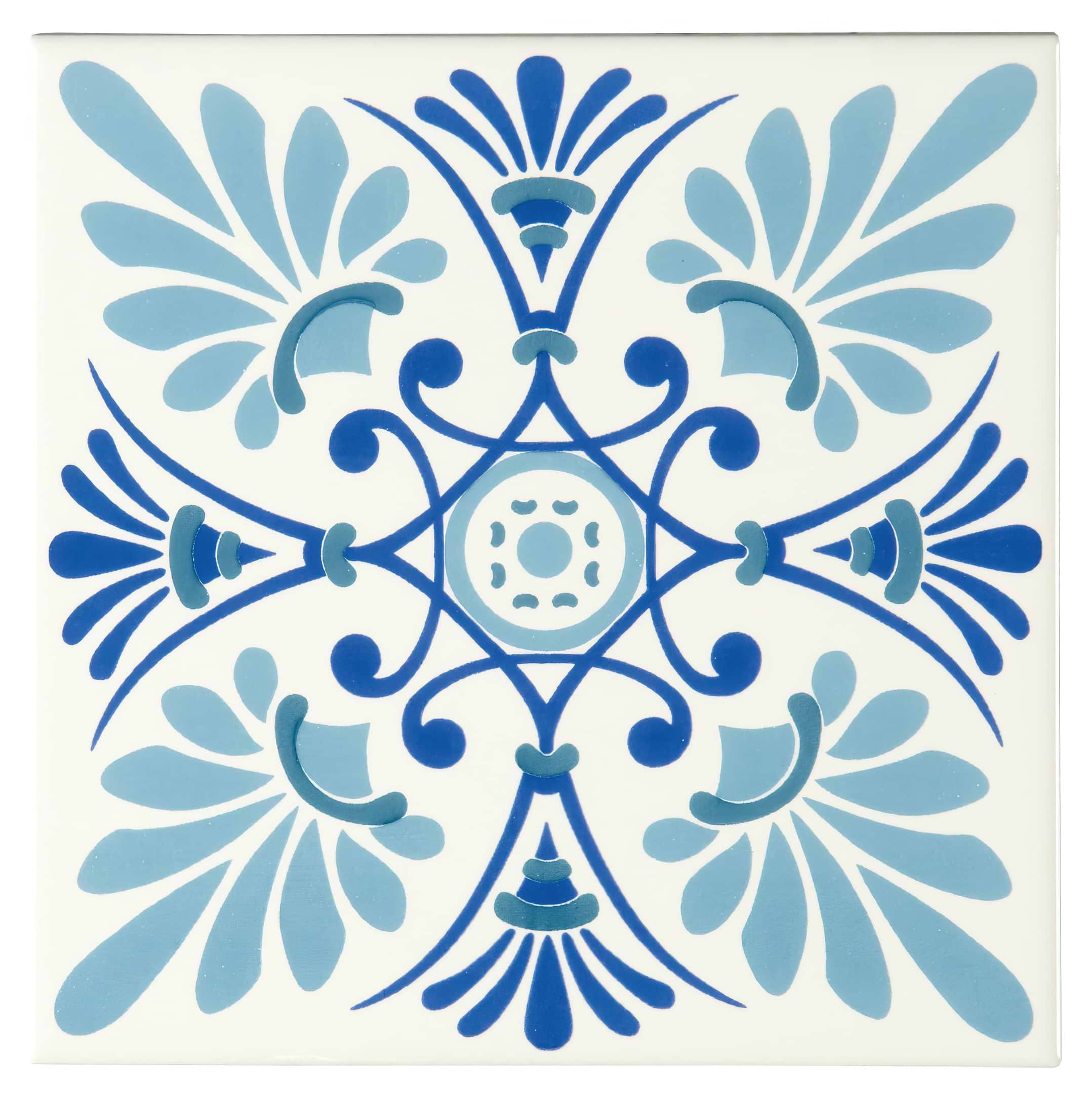 Orléans Blue on Brilliant White - Hyperion Tiles