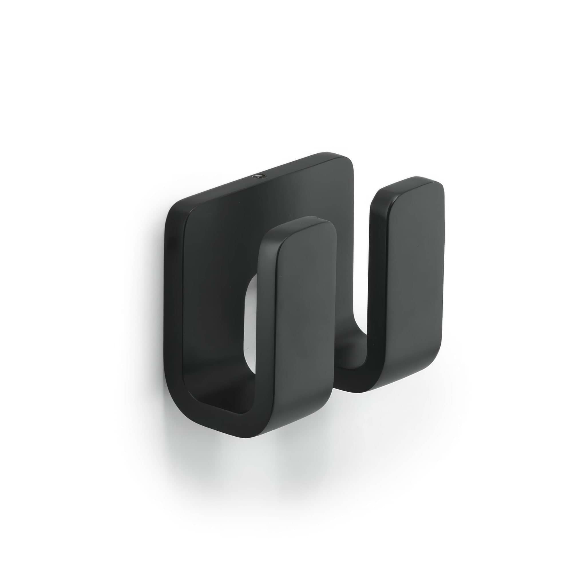 Outline Double Robe Hook – Black - Hyperion Tiles