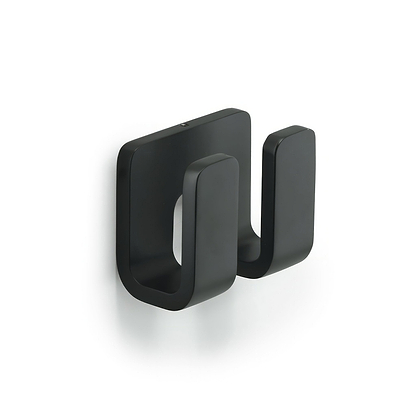 Outline Double Robe Hook – Black - Hyperion Tiles