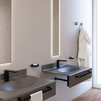 Outline Towel Rail/Grab Bar 35cm – Black - Hyperion Tiles