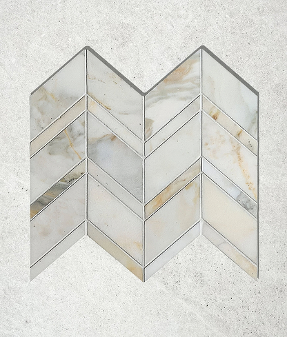 Palazzo Oro Marble Chevron Mosaic - Hyperion Tiles