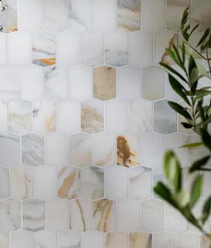 Palazzo Oro Marble Picket Mosaic - Hyperion Tiles