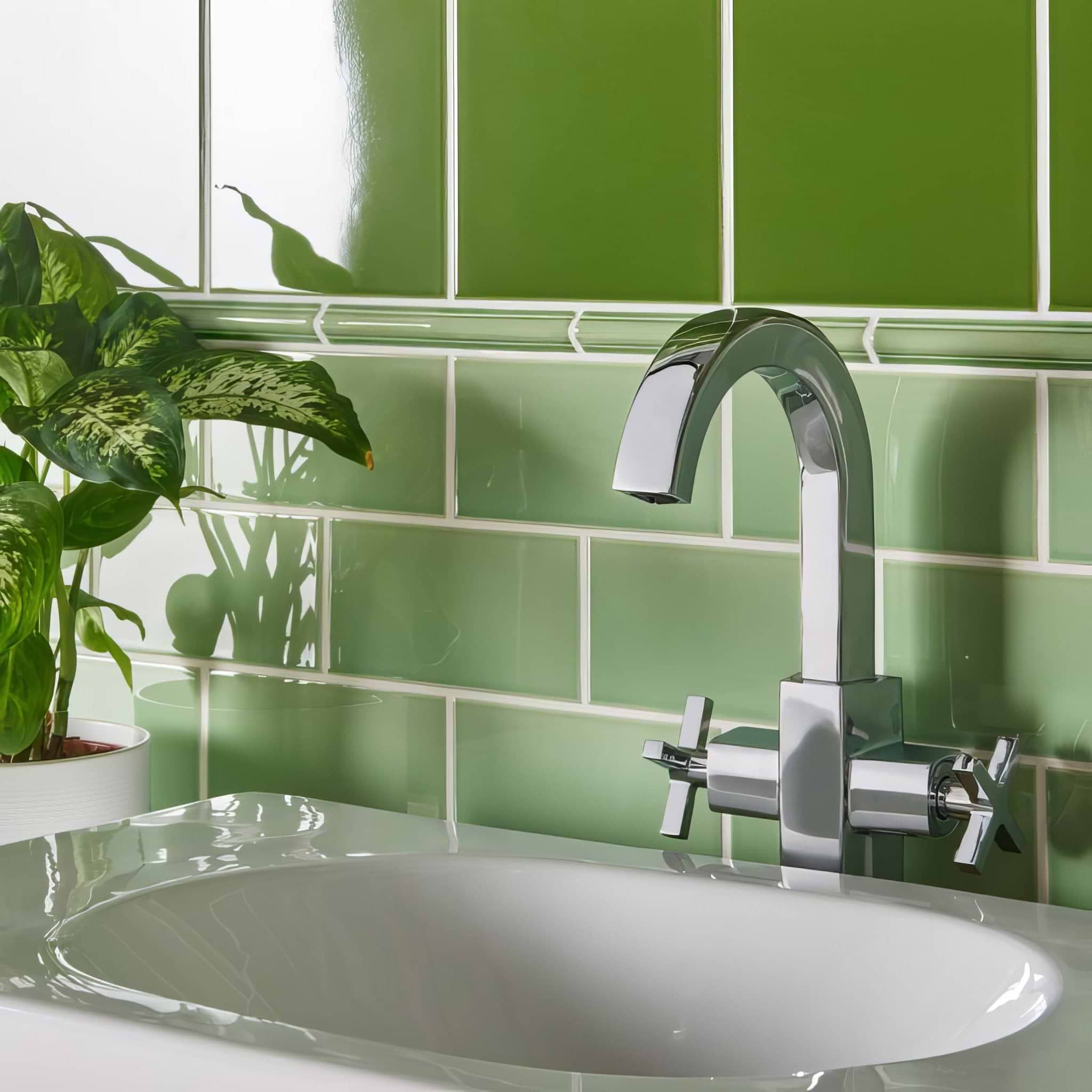 Palm Green Half Tile - Hyperion Tiles