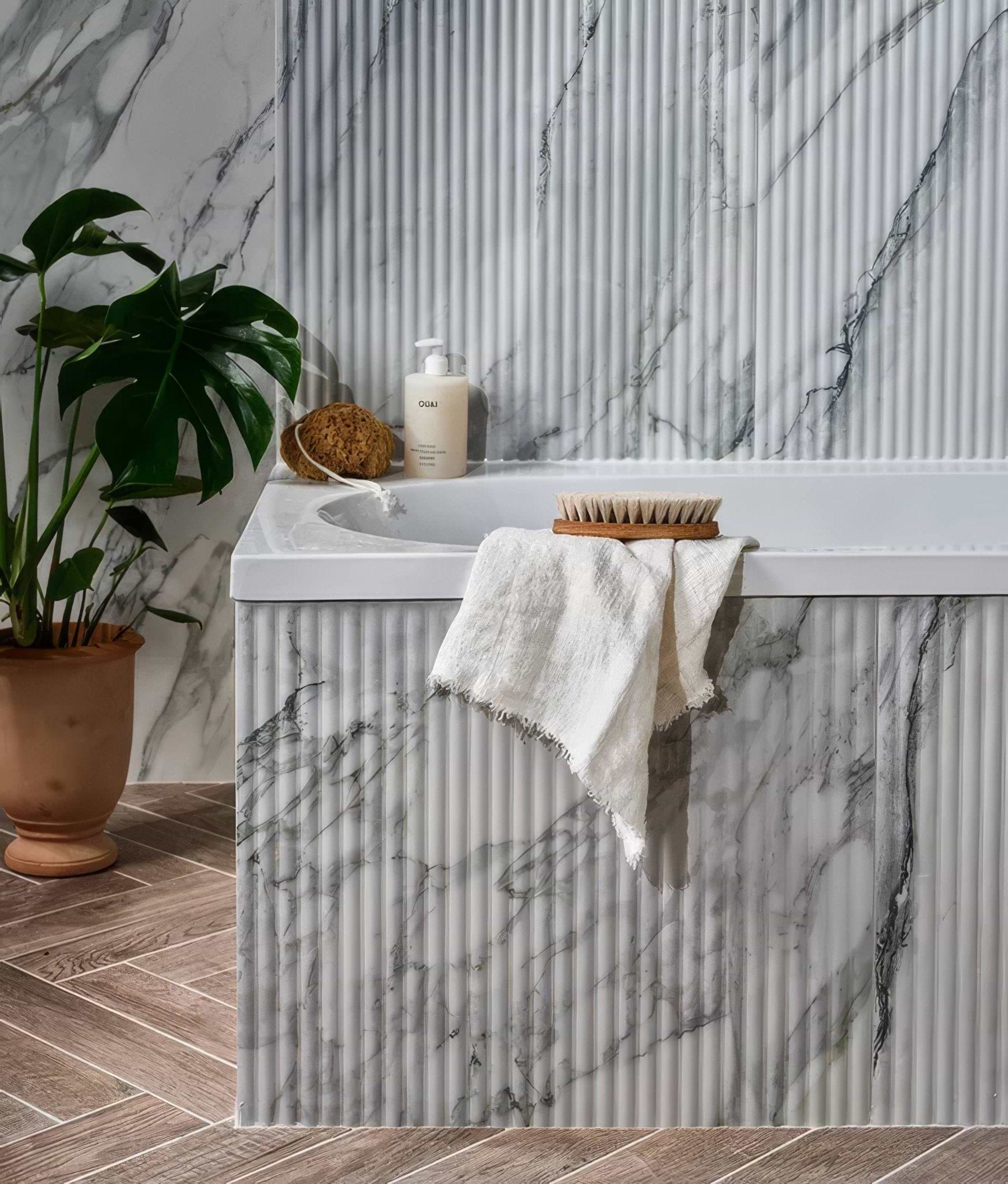 Palm Springs Porcelain Cerulean Fluted - Hyperion Tiles