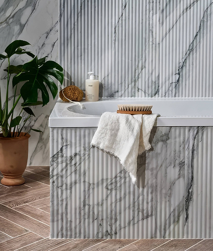 Palm Springs Porcelain Cerulean Fluted - Hyperion Tiles