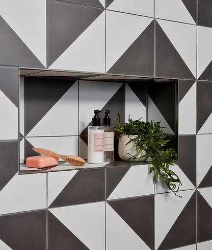 Parisian Café Porcelain Tri Black - Hyperion Tiles