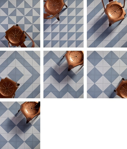 Parisian Café Porcelain Tri Blue - Hyperion Tiles