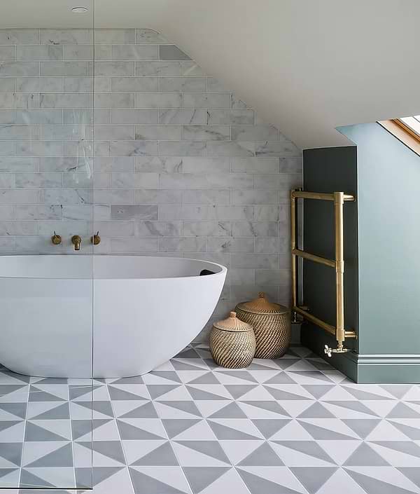 Parisian Café Porcelain Tri Dove Grey - Hyperion Tiles