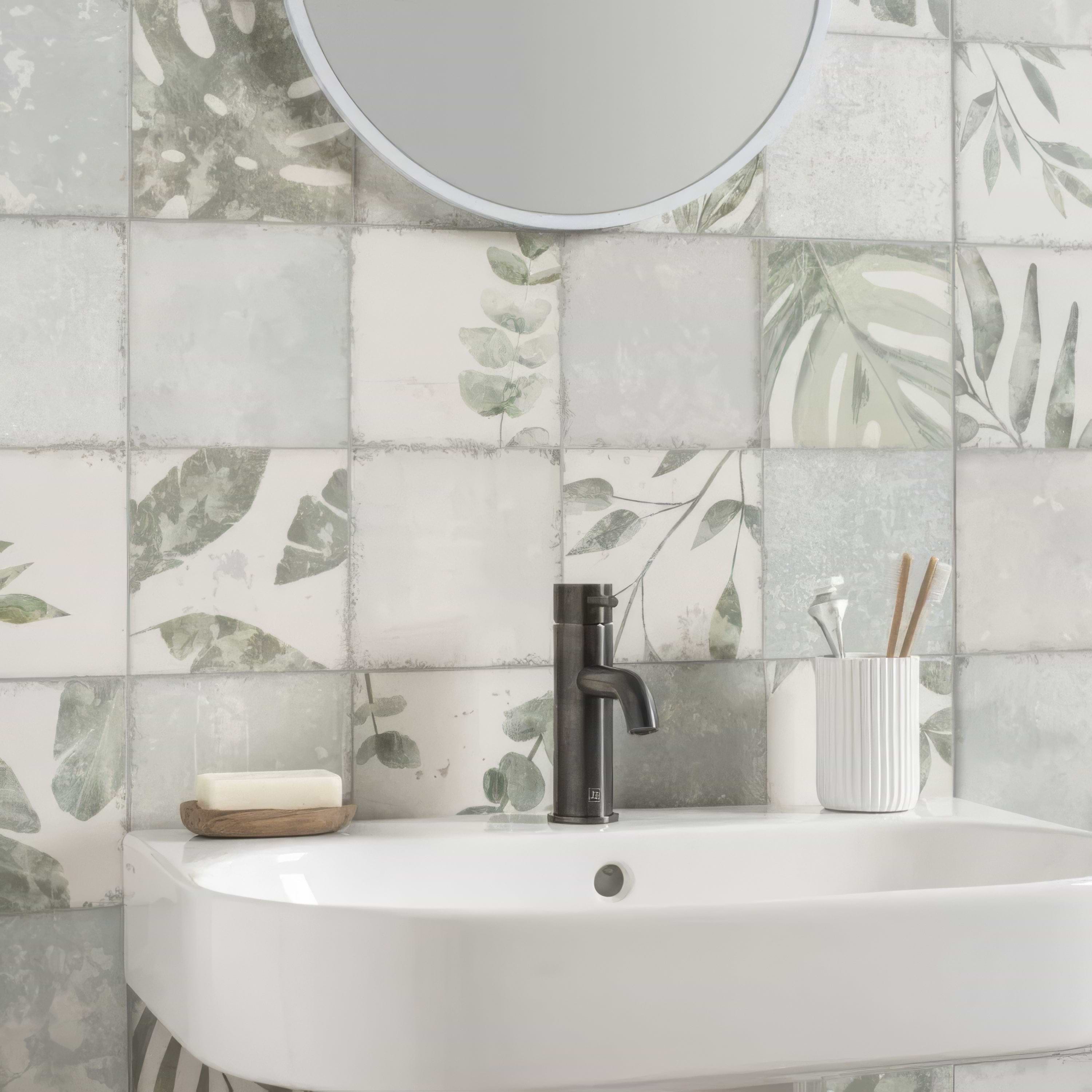 Patchwork Botanical Iris By Hyperion Tiles