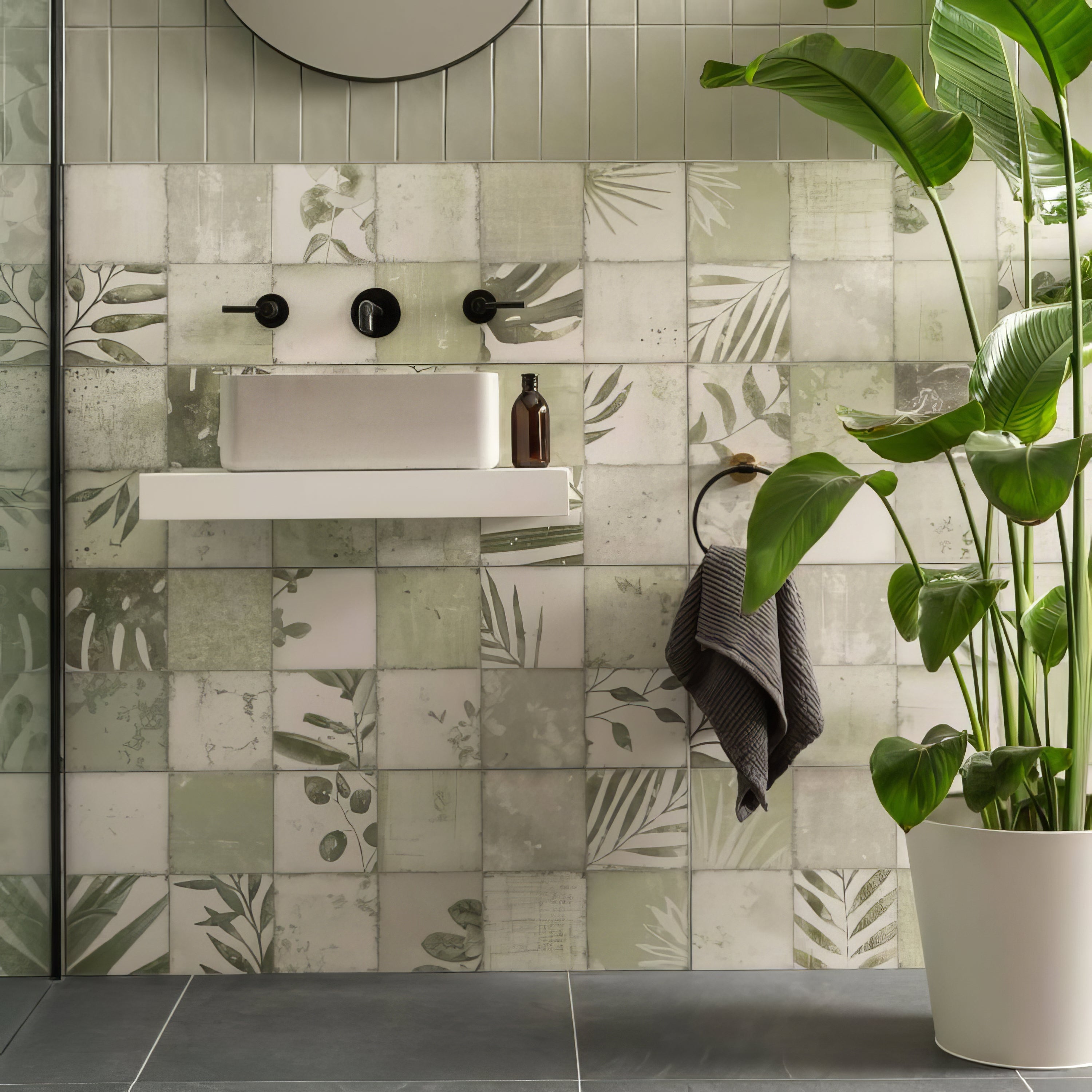 Patchwork Botanical Ivy - Hyperion Tiles