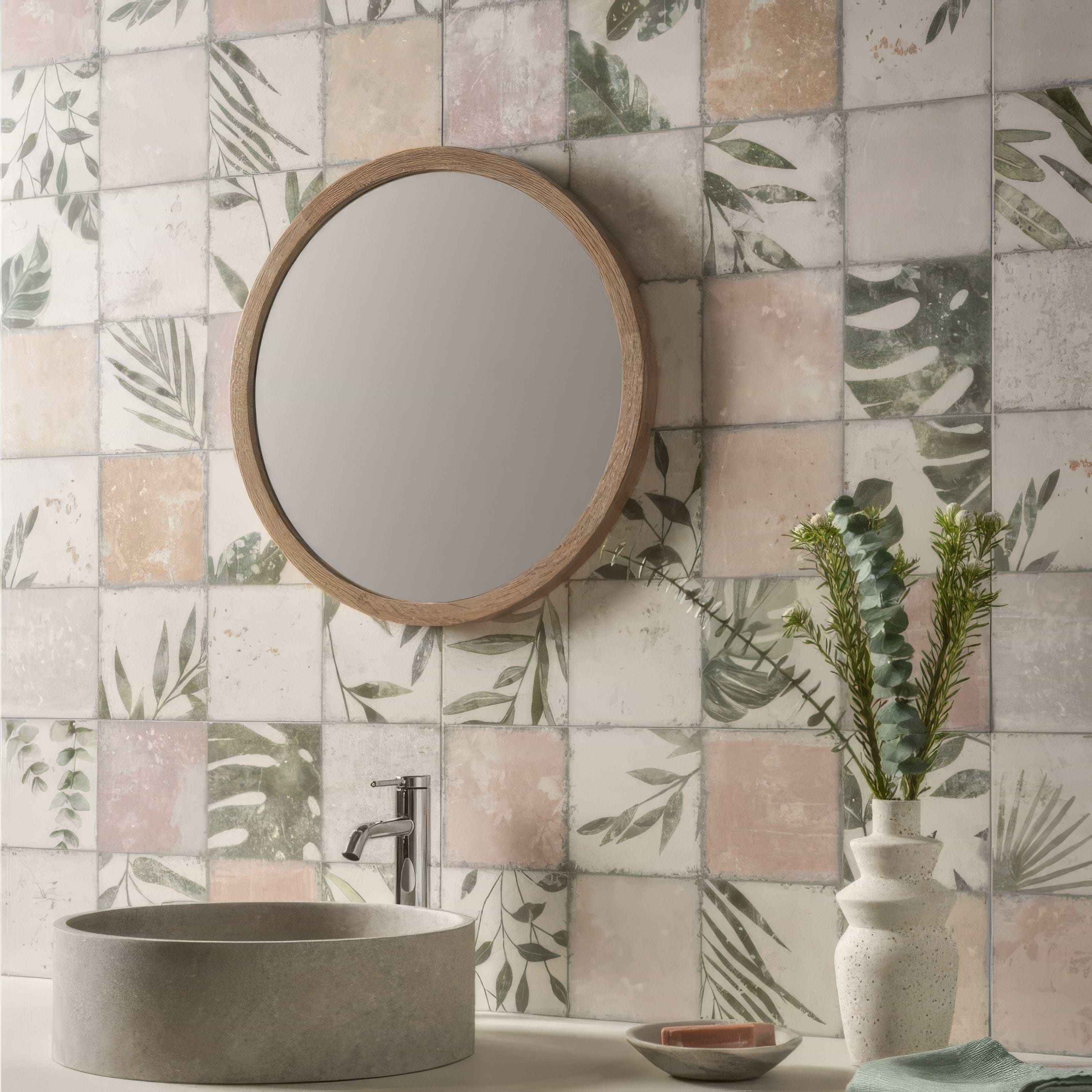 Patchwork Botanical Rose By Hyperion Tiles