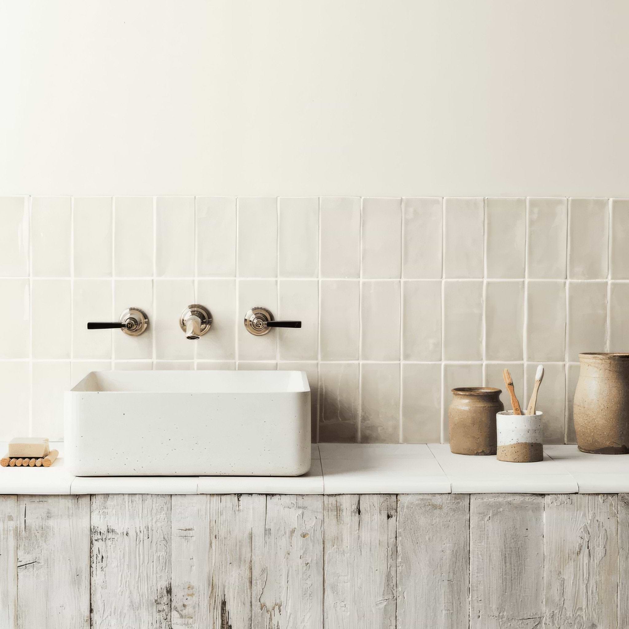Pearl Pale Glazed Metro Tile - Hyperion Tiles
