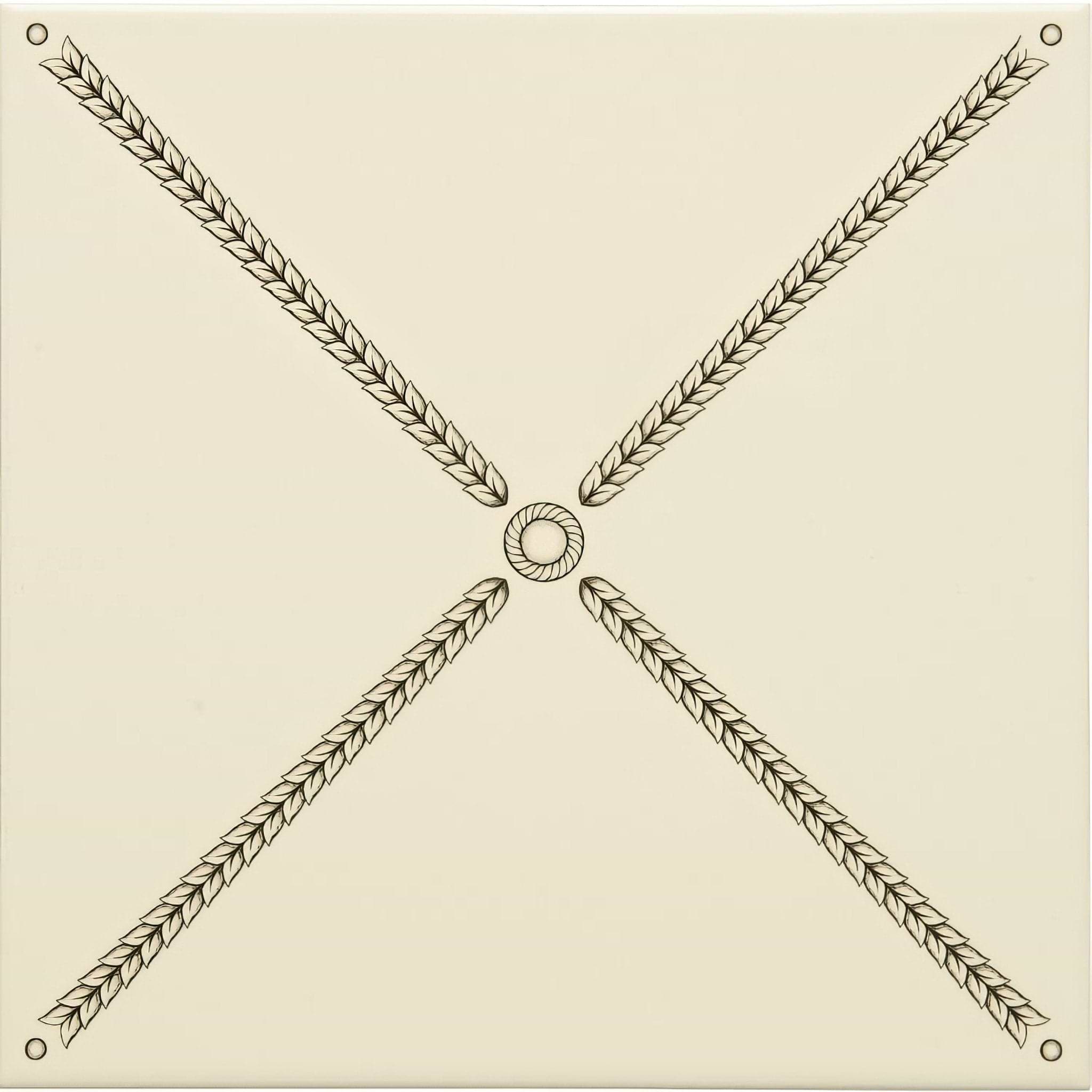 Pearl Trellis Charcoal Grey on County White - Hyperion Tiles