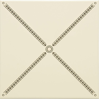 Pearl Trellis Charcoal Grey on County White - Hyperion Tiles