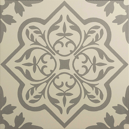 Pentillie Light Grey on Chalk - Hyperion Tiles