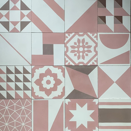 Pink Patchwork Tile - Hyperion Tiles