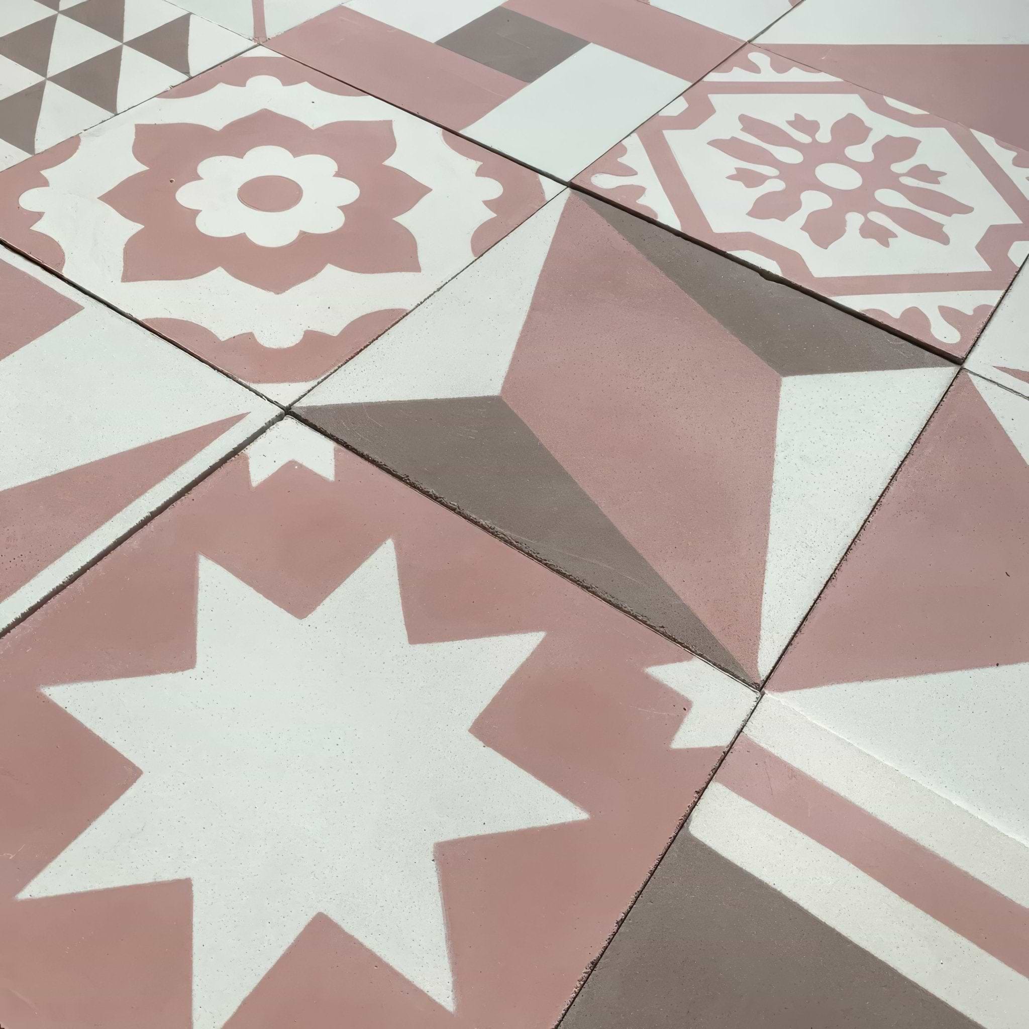 Pink Patchwork Tile - Hyperion Tiles