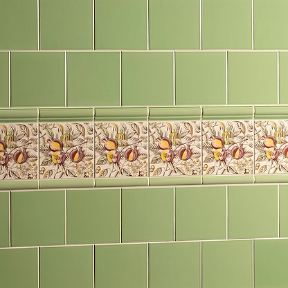 Pomegranate Continuous Patterns on County White - Hyperion Tiles