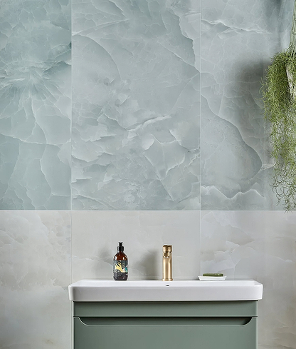 Portare illusion Whisper Onyx Porcelain Polished Lagoon - Hyperion Tiles