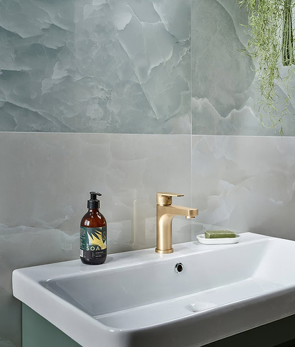 Portare illusion Whisper Onyx Porcelain Polished Lagoon - Hyperion Tiles