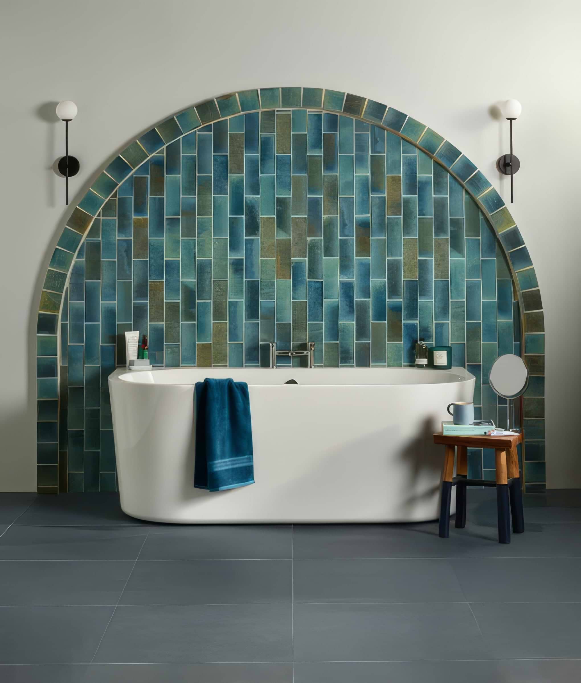 Pottery Porcelain Ocean Blue Brick - Hyperion Tiles