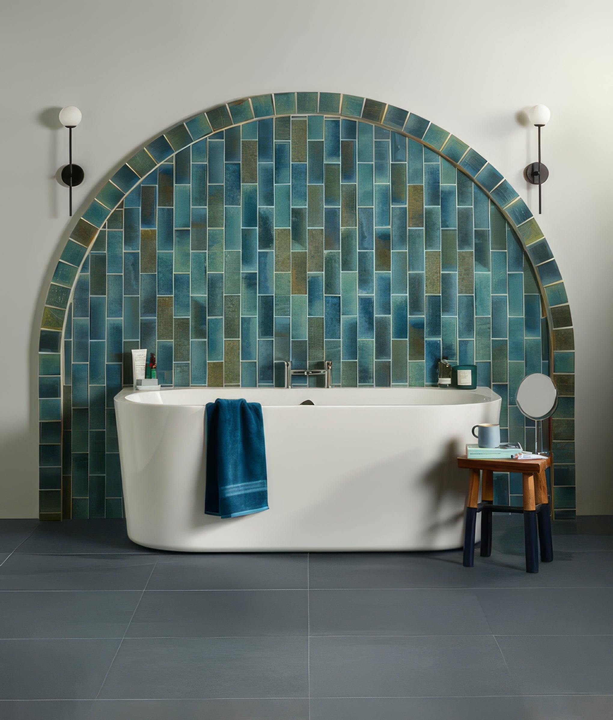 Pottery Porcelain Ocean Blue Brick - Hyperion Tiles
