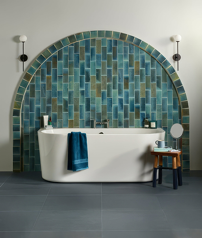 Pottery Porcelain Ocean Blue Brick - Hyperion Tiles