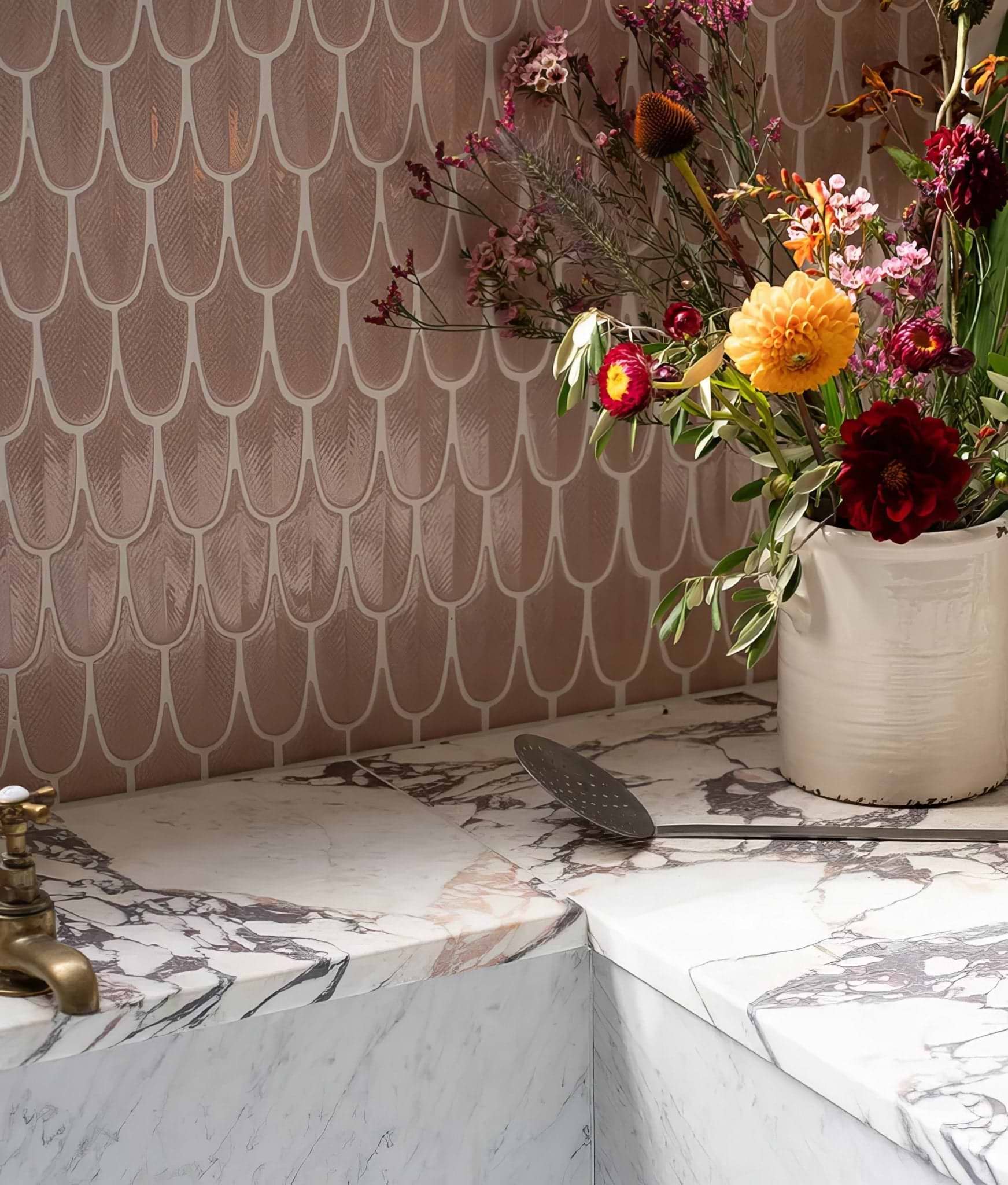 Preen Porcelain Mosaic Blush - Hyperion Tiles