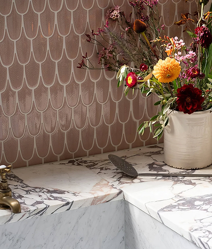 Preen Porcelain Mosaic Blush - Hyperion Tiles