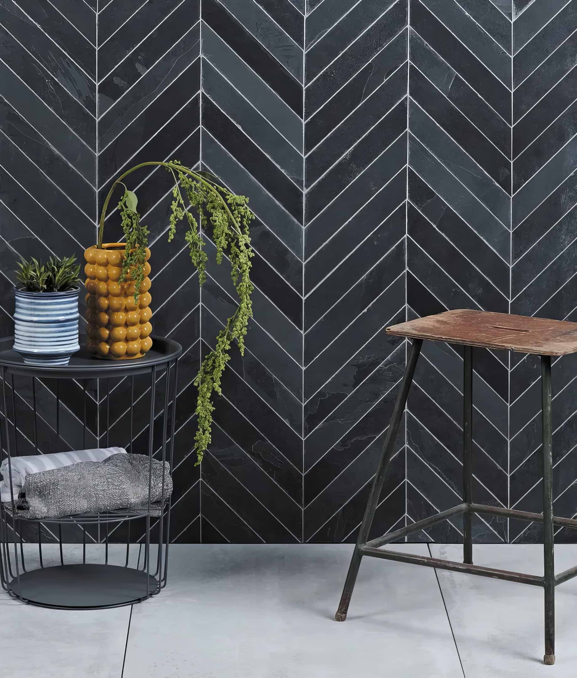 Metropolitan Slate Chevron Riven Finish