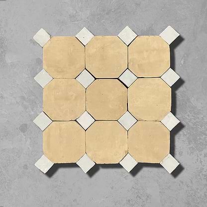Raw & White Mosaic Zellige Tile
