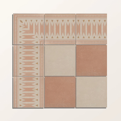 Adventuras Ziggy Border Terracotta Porcelain | Hyperion Tiles
