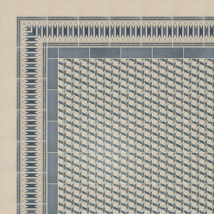 Adventuras Ziggy Border Blue Porcelain | Hyperion Tiles