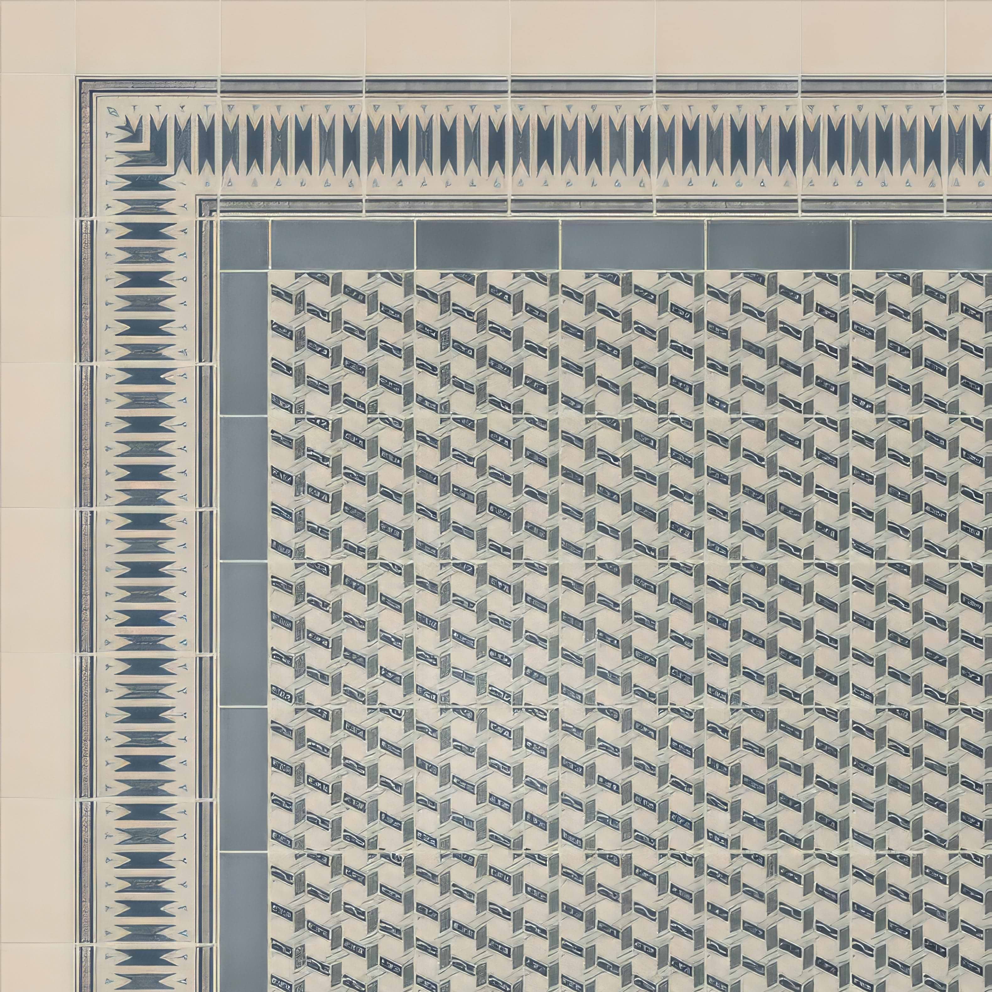 Adventuras Ziggy Corner Blue Porcelain | Hyperion Tiles