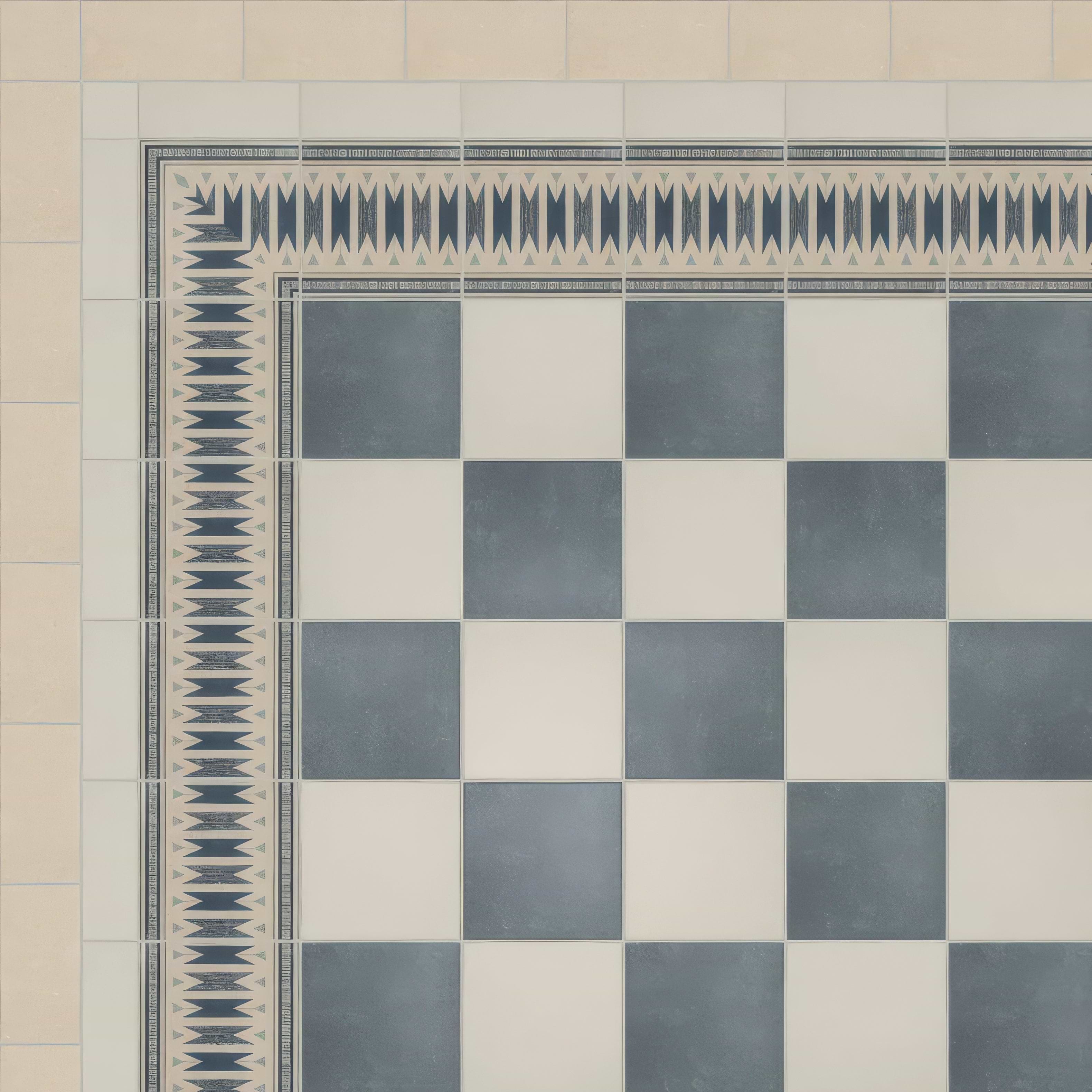 Adventuras Ziggy Border Blue Porcelain | Hyperion Tiles