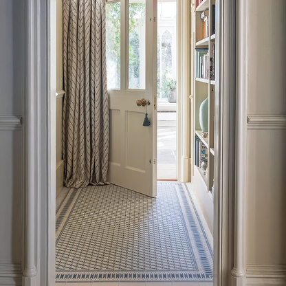 Adventuras Ziggy Border Blue Porcelain | Hyperion Tiles