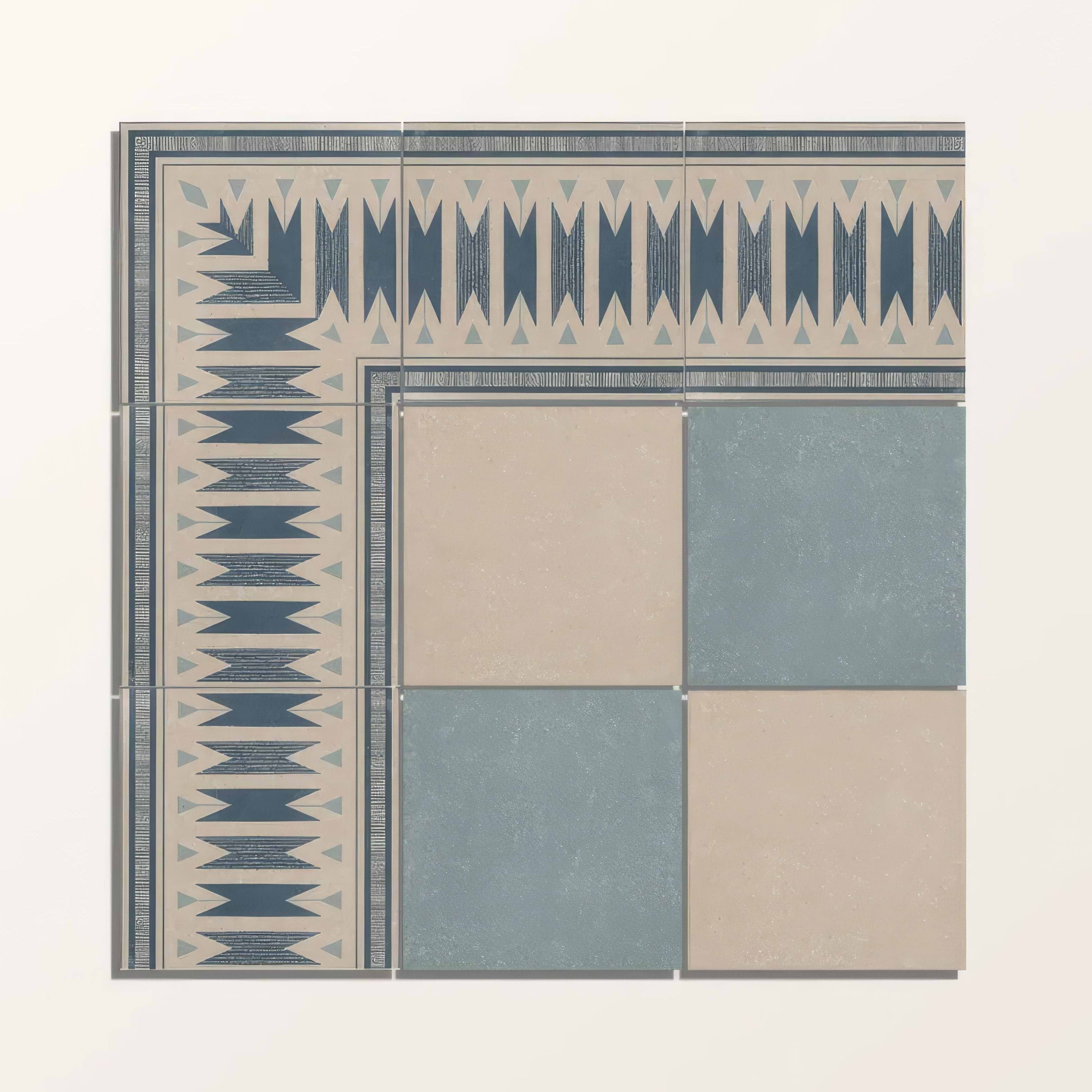 Adventuras Ziggy Border Blue Porcelain | Hyperion Tiles