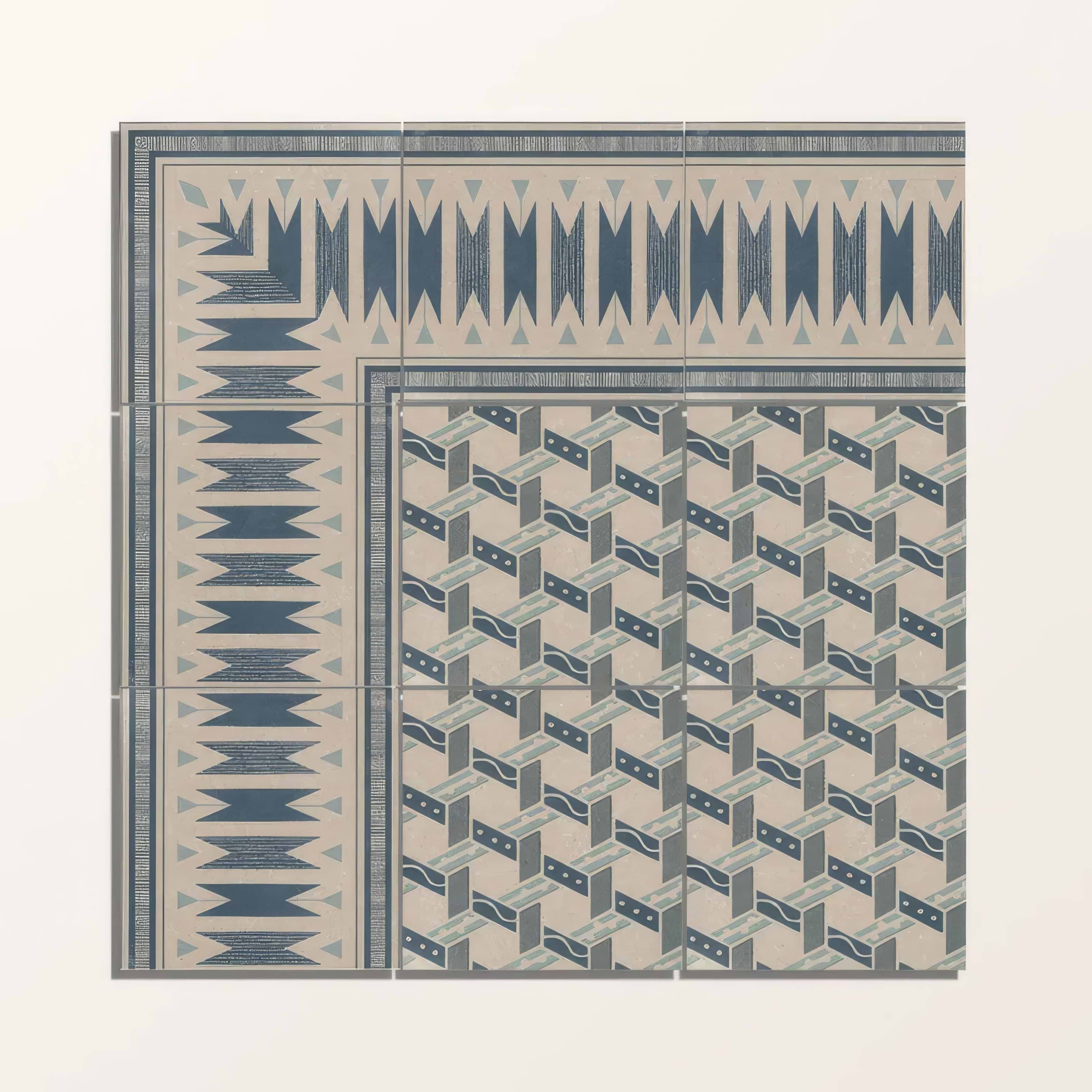 Adventuras Ziggy Border Blue Porcelain | Hyperion Tiles