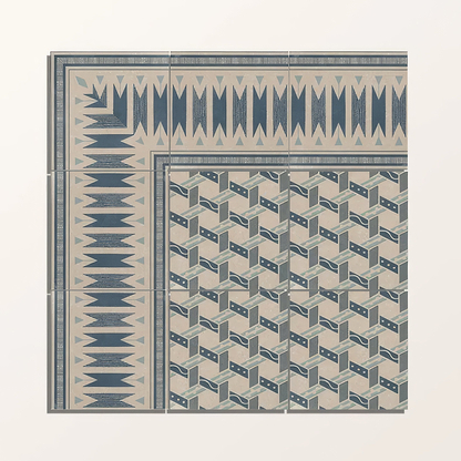 Adventuras Ziggy Border Blue Porcelain | Hyperion Tiles